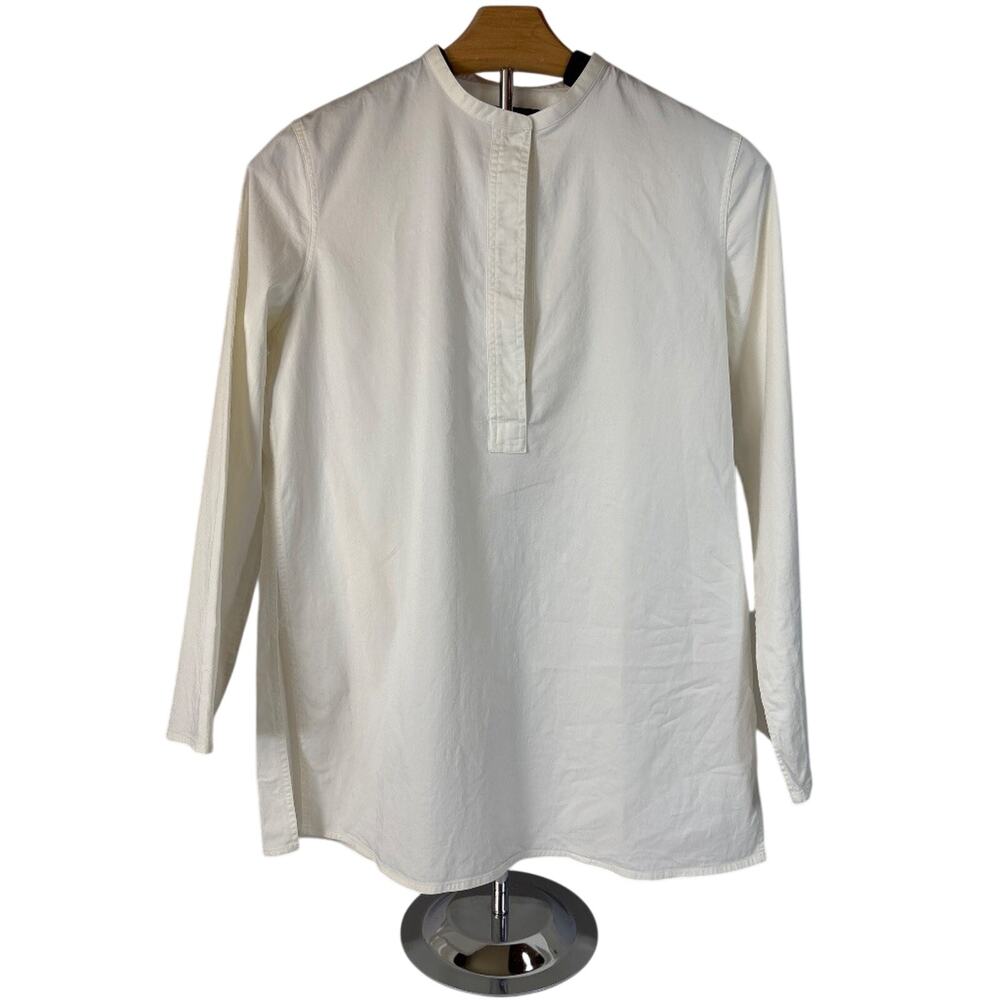 The Row White Omao Cotton Pullover Shirt Size 2 (Medium) Minimalist Luxury
